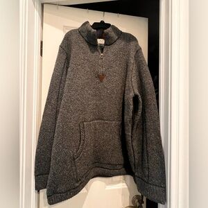 L.L. Bean Charcoal Sweater with Tartan Lining - XL